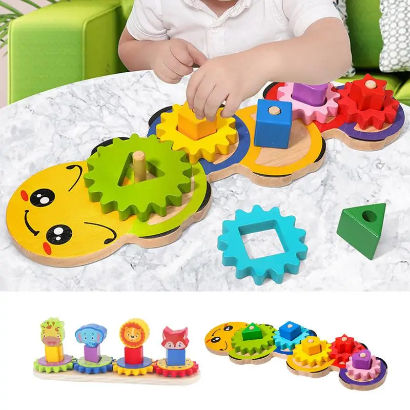 

Wooden Stacking Toys Wooden Sorting Stacking Puzzle Montessori Block Toy Toddler Shape Color Stacker Children Gifts supplies