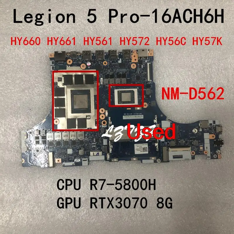 Nm-D562 Per Lenovo Legion 5 Pro-16Ach6H Scheda Madre Del Computer Portatile Cpu R7-5800H Gpu Rtx3070 8G Fru Muslimatexb