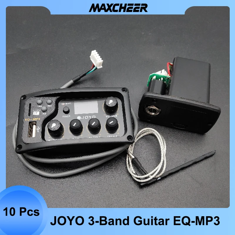 

10 шт. JOYO EQ-MP3 3-полосный EQ тюнер и MP3-плеер, акустическая гитара, MP3 эквалайзер, громкость музыки, бас, средние высокие частоты, Captador