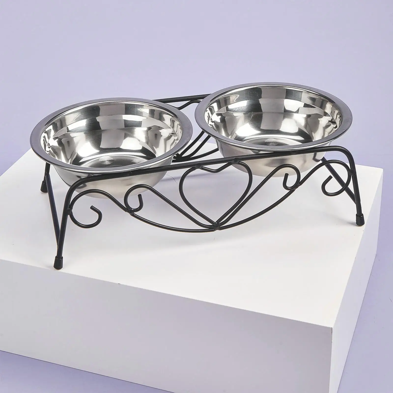 Title 4, Set Of Stainless Steel Pet Bowls (one Base, Two...