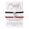 Bracelet porte-bonheur en corde tressée rouge, 2 pièces, pour femmes et hommes, cœur romantique, magnétique, assorti, bijoux pour amoureux de la saint-valentin