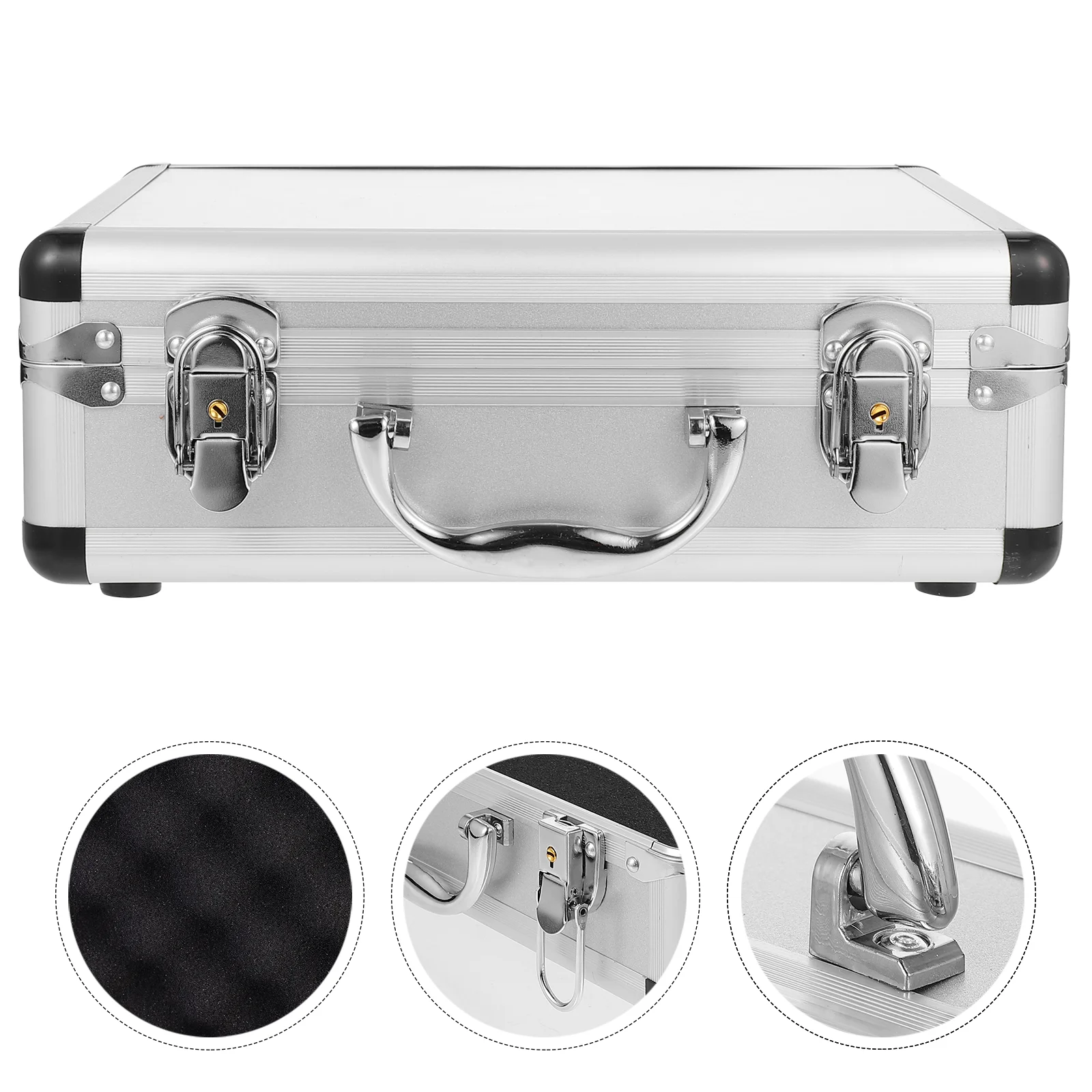 Aluminum Briefcase Lock Silver Aluminum Briefcase Men Or Women Tool Storage Box Foam Travelers Luggage Craftsman Travel Cash
