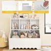 Kids Bookshelf, Toddler Toy Storage Organizer, Wooden 4 Cubby Children Book Shelf for Playroom, Bedroom, Nursery, Classroom 4