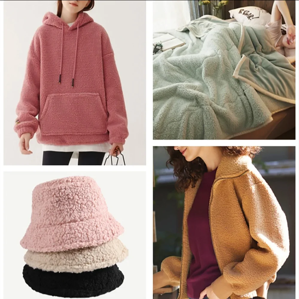 Plush Fabric Polar Fleece Cloth Polyester Autumn Winter Small Roll Teddy Cashmere DIY Clothing Handmade Sewing Quilting Material