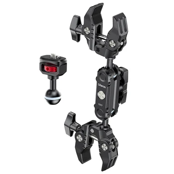 Ulanzi CO17 Super Clamp with 360° Dual Ball Head Magic Arm Adapter for Panoramic Camera Umbrella LED Light Tubular Railing Bike