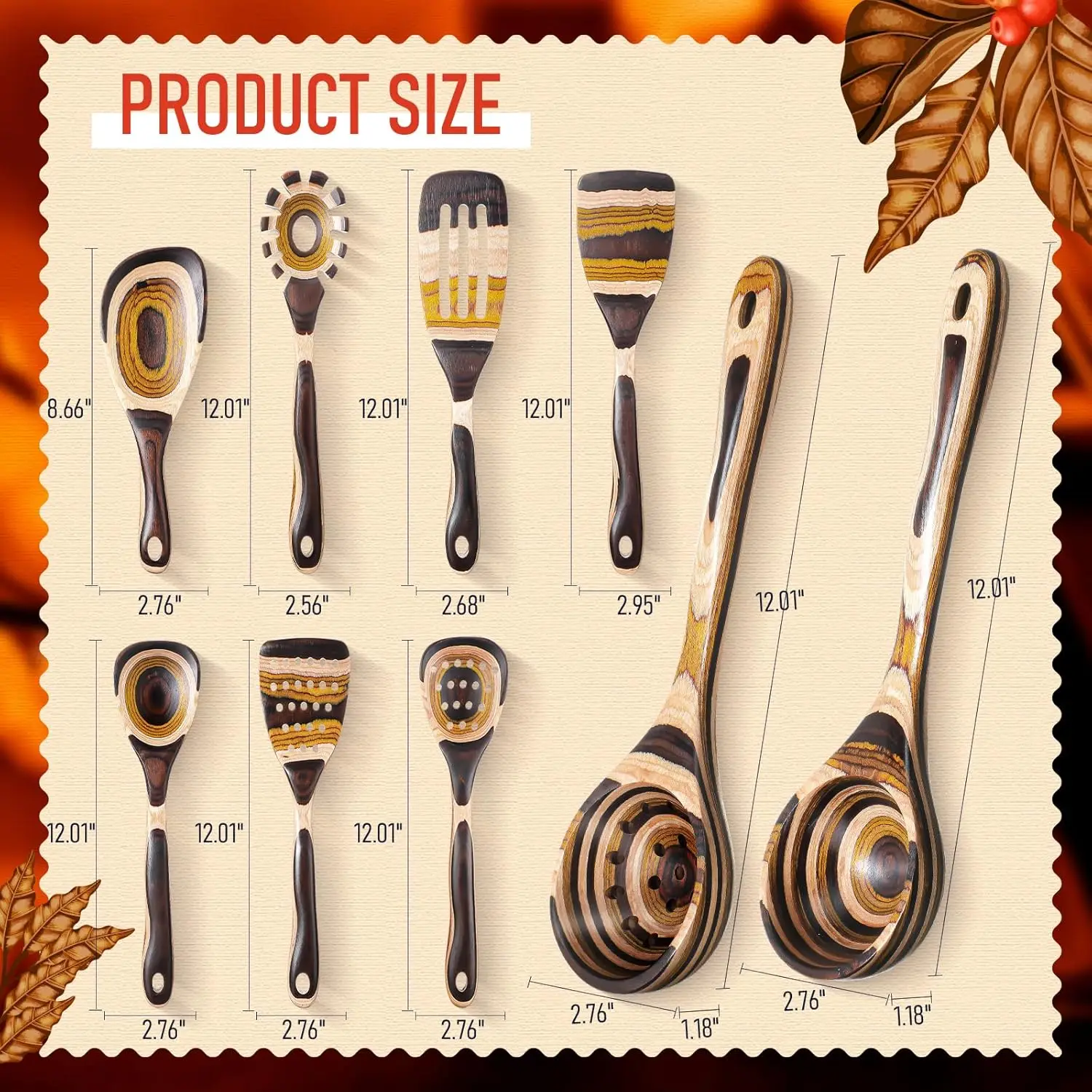 9-Piece Pakkawood Kitchen Utensil Set 2