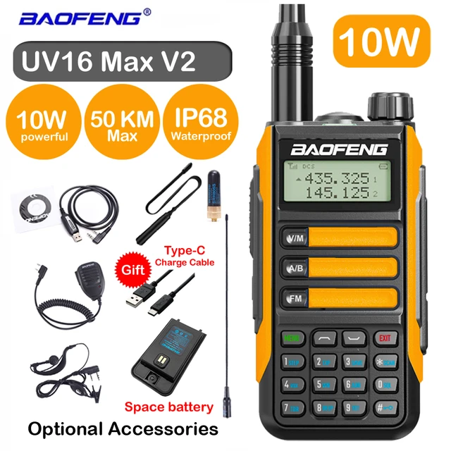 2023 Baofeng UV-9R Plus Waterproof IP68 Walkie Talkie 10W High Power CB Ham  50 KM Long Range Portable Two Way Radio for Hunting