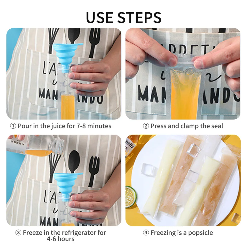 Ice Molds 100/20Pcs Disposable Popsicle Bags
