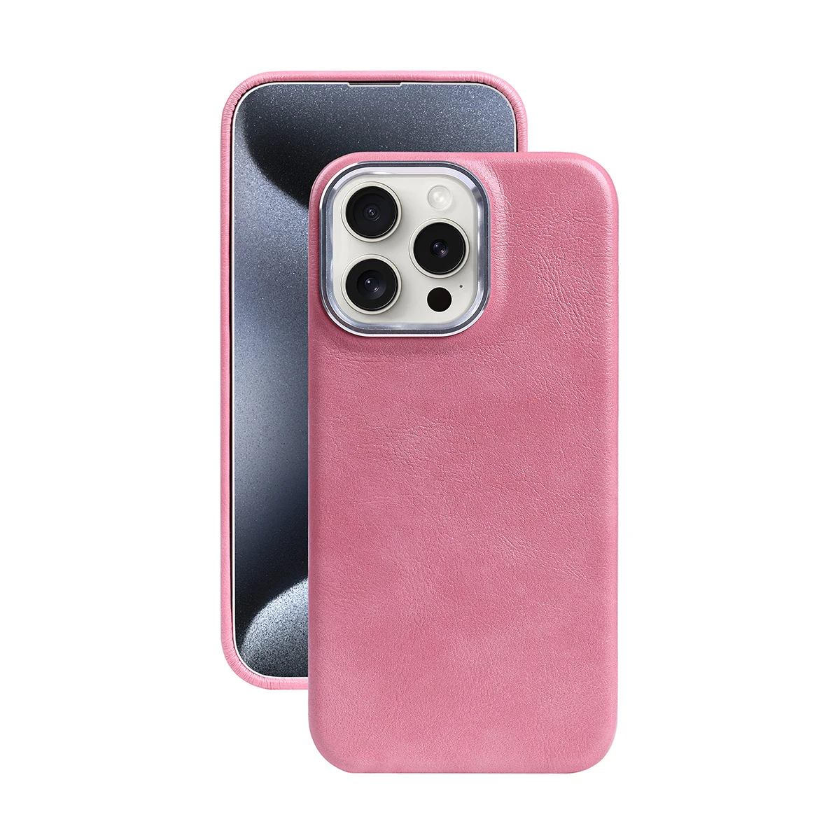 Luxury Classic Retro Textured Metal Frame PU Leather Phone Case
