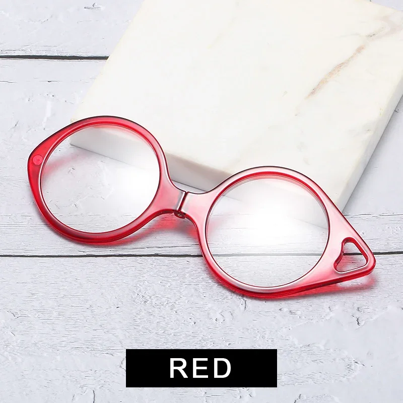 Portable Folding Reading Glasses Women Men Retro Presbyopic Eyeglasses Foldable Hanging Neck Glasses +1.00~+4.00 5