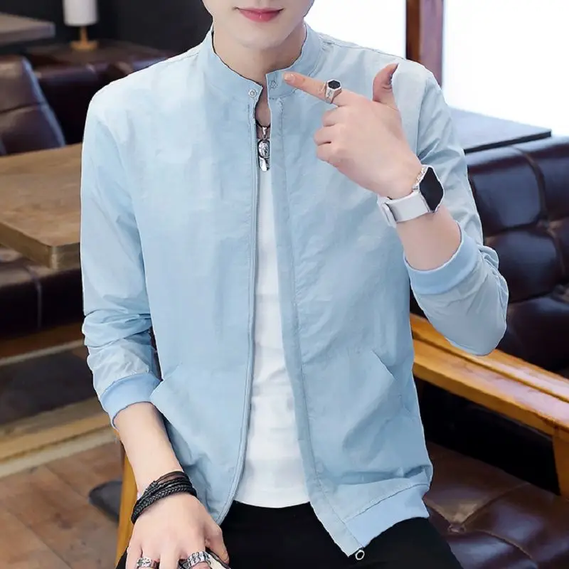 Spring Autumn New Korean Fashion Casual Simple Blouse Man Long Sleeve Solid Slim Streetwear Clothes Polyester Chic Gentmen Shirt