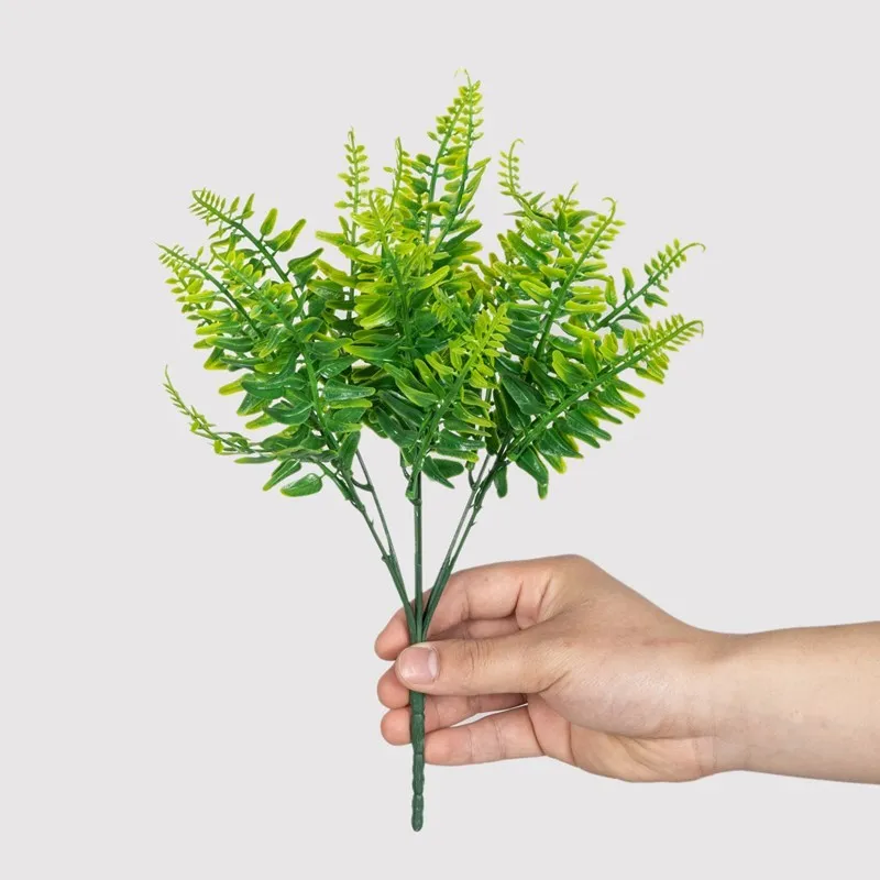 Künstliche Pflanzen Kunststoff Perser Farn Blatt Home Zimmer Hochzeit Party Braut Diy Dekor Blumenarrangement Zubehör Wandbehang – Detail 1