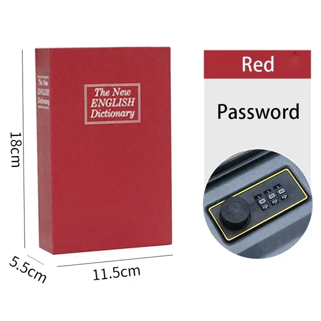 Home Secure Combination Key Lock Safe Box Cash Box Dictionary Book Box Mini Dictionary Book Money Hide Secret 6