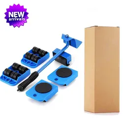 Heavy - Duty Furniture Lifter and Mover Roller Tool (Blue 5pcs a set)