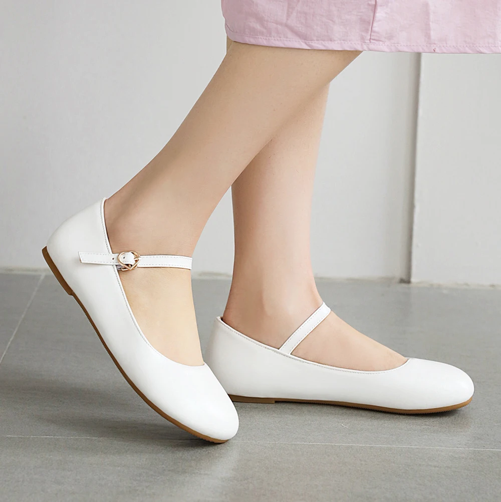 Women loafers Women Flat Mary Janes Classic Round Toe Ballet Shoes Fashion Round Toe Buckle Breathable Ladies Boat Footwear