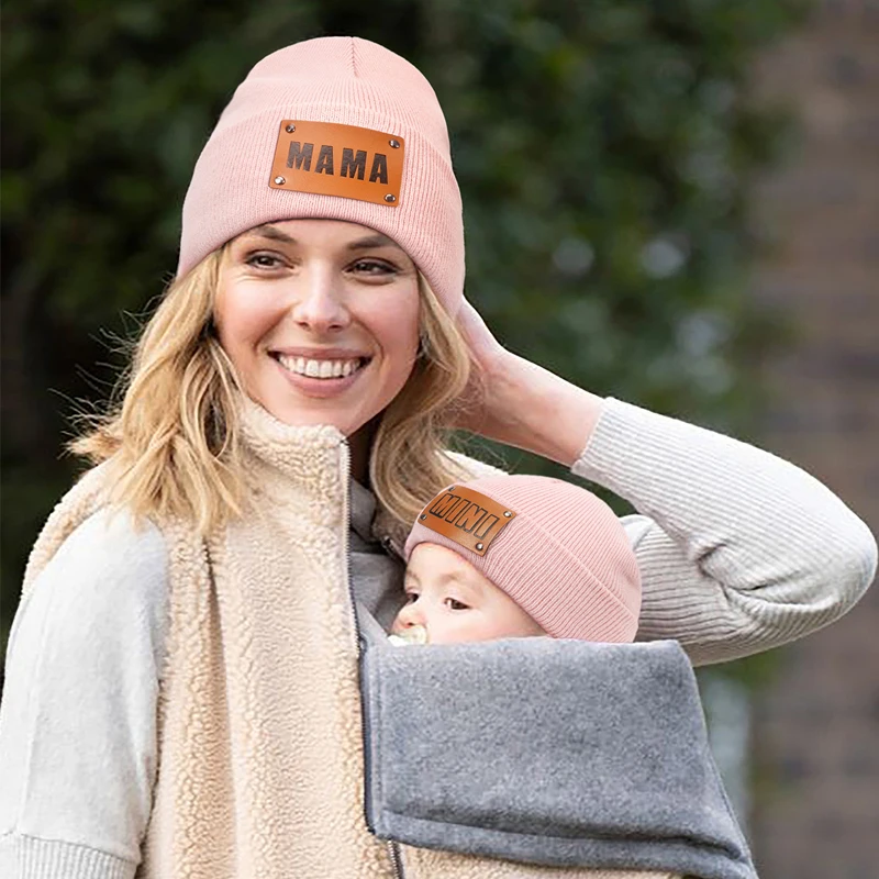 Mother Kid Baby Child Hats Warm Winter Knit Beanie Winter Hats