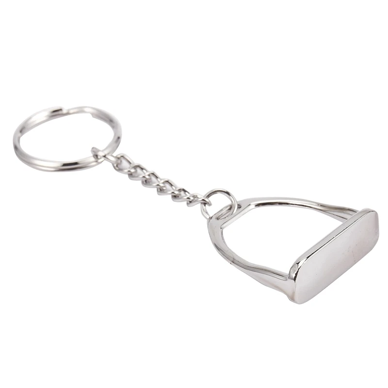 4Pcs Simple Elegant Design Western Stirrup Keychain Key Ring Hanger Tool For Men Women Equestrian Equine Horse Theme