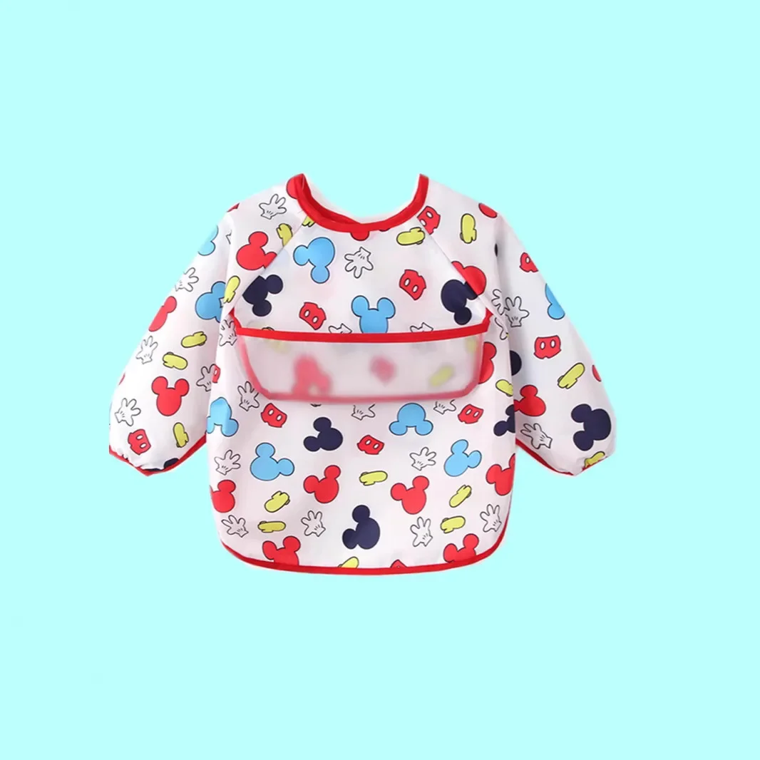 New Waterproof Long Sleeve Baby Feeding Smock Overall Eating Clothes Toddler Anti-Reverse Clothing Children's Apparel Accessorie