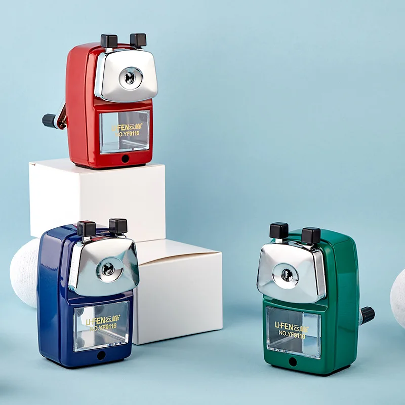 Temperino Manuale in Metallo Resistente con Manovella e Spessore Regolabile per Scuola, Ufficio e Forniture Artistiche - immagine 3