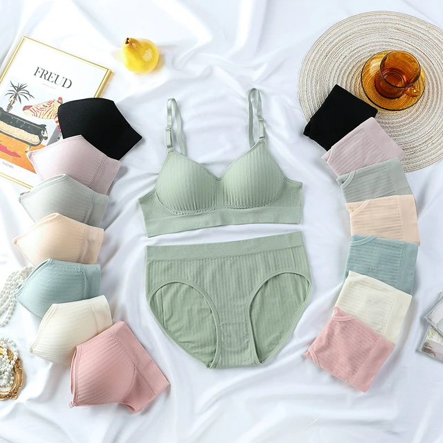 Seamless Bra Set For Women Underwear Push Up Lingerie Set Wire Free Bra And  Panty Set Plus Size S M L XL Size Intimates Female - AliExpress