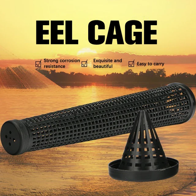 1pcs 45cm Length Black Fish Net Cage Fishnet Finless Eel Loach Trap Fishing Pot Durable Plastic Container Mud Cage 1pcs 45cm Length Black Fish Net Cage Fishnet Finless Eel Loach Trap Fishing Pot Durable Plastic Container Mud Cage