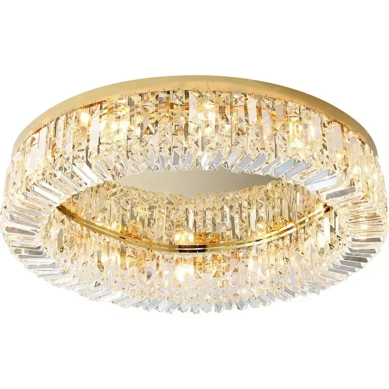 Led Chandelier Nordic Luxury Crystal Ceiling Chandelier Modern Gold Chrome Led Pendant Light for Living Room Bedroom Hotel Hall Indoor Decor