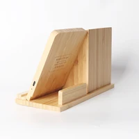 Minimalist Bamboo Wood Desk Organizer Multi-Function Pen Holder with Wireless Charging Office Decor Gift 4