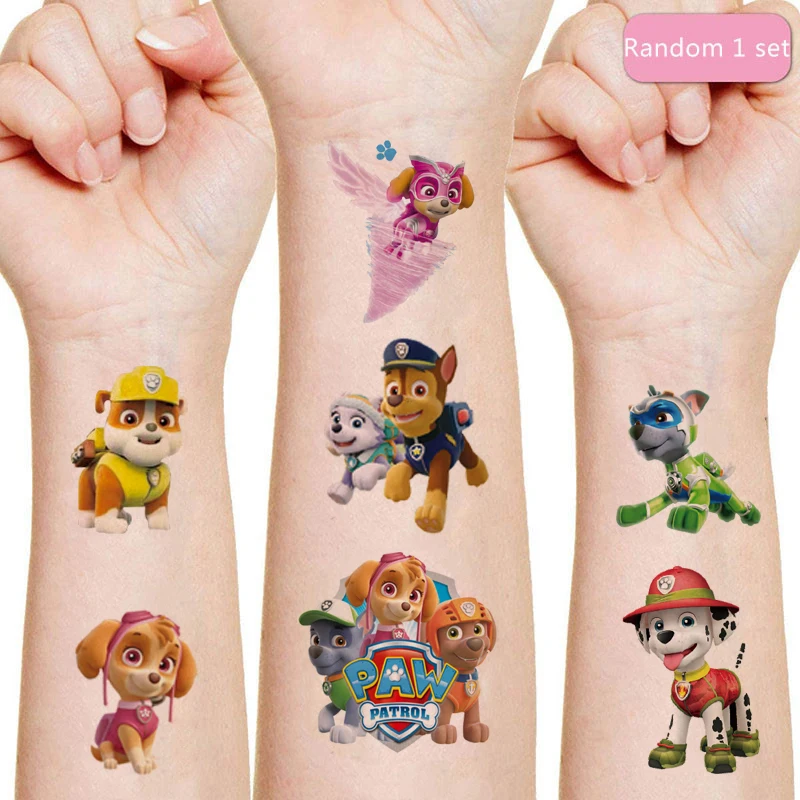Originale Paw Patrol Tattoo Sticker Puppy Toys Pat Patrouille Chase Anime Stickers Giocattolo Per Bambini Ragazzi Ragazze Compleanno Regalo Per Bambin
