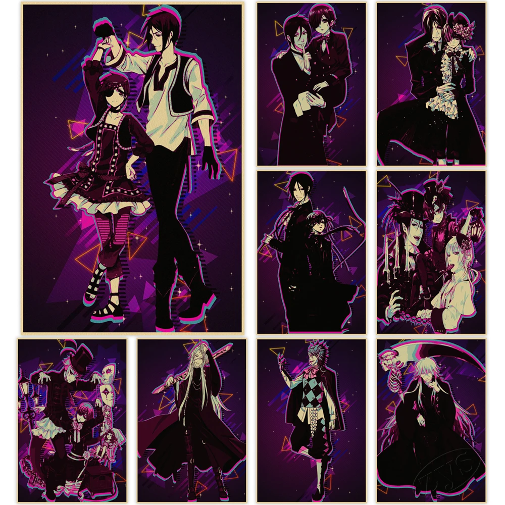 

Paintings Classic Art Black Butler Poster Anime Kraft Paper Picture Vintage Painting Mural Home Children Room Wall Decoration