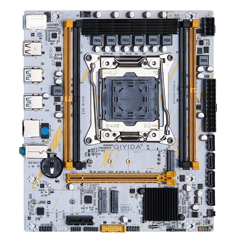 QIYIDA X99 Motherboard LGA 2011-3 Set Kit with Xeon E5 2680 V4 CPU, 32GB (2x16GB) DDR4 REG ECC RAM, M.2 Support 3