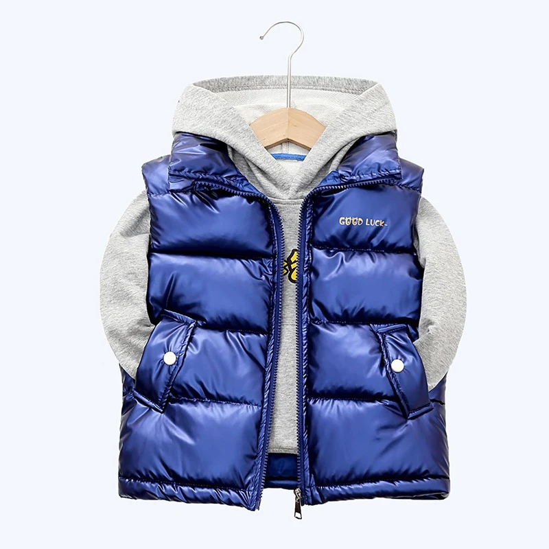 Autumn Winter Children Sleeveless Vest Coats 3-10 Years Boys Girls