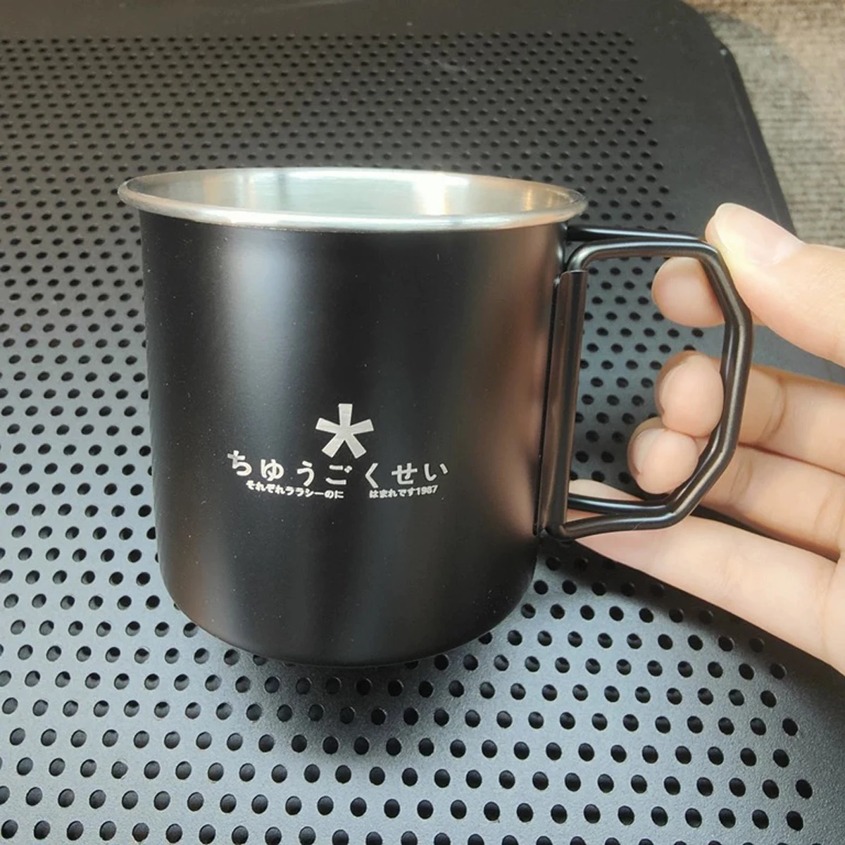 

Outdoor blackened camping stainless steel 304 folding cup camping outdoor portable cup light tea cup travel mug coffee