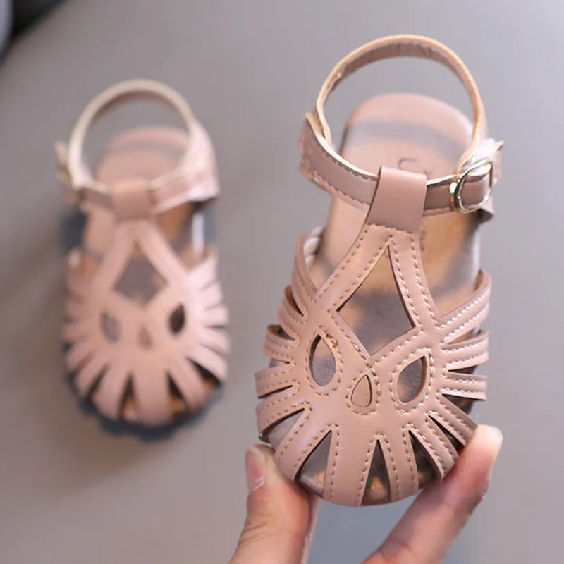 Children's Soft-soled Shoes Summer T-Strap Closed Toe Little Children's Shoes Girls Princess Anti-Slip Beach Sandals CSH1102 baby shoes,kids shoes,children sandals,kids sandals,beach shoes