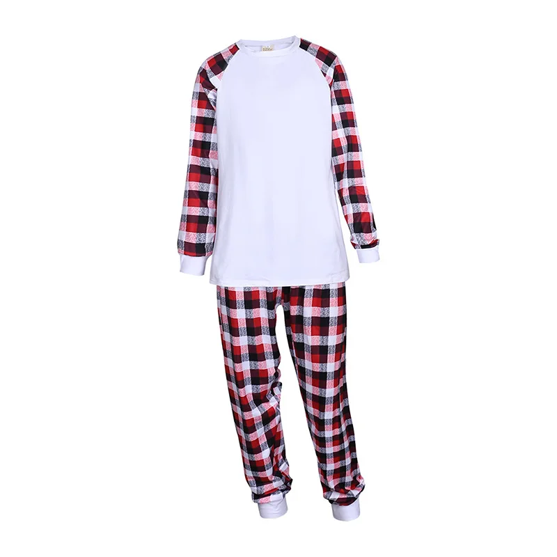 thumbnail image 5 of Pijamas de poliéster en blanco para sublimación de ropa para padres e hijos de Año Nuevo y Navidad, conjuntos familiares a juego para personalizar la impresión de imágenes, 5 of 5