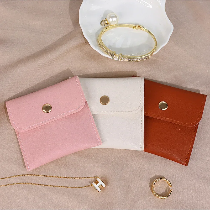 1pc Portable PU Leather Jewelry Storage Bag, Bag for Necklaces Bracelets Rings Earrings, Compact Jewelry Organizer Pouch