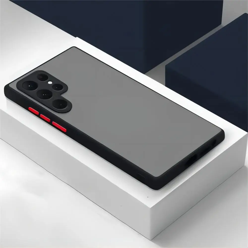 Luxury Matte Silicone Shockproof Armor Case with Hard Back Cover