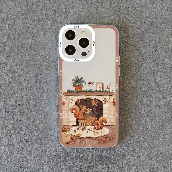 Cartoon Tier Bär Fuchs Eichhörnchen klar Telefon Fall für iPhone 11 Fälle iPhone 15 14 13 12 Pro max xs xr x 15 14 7 8 plus se Abdeckung – Detail 7