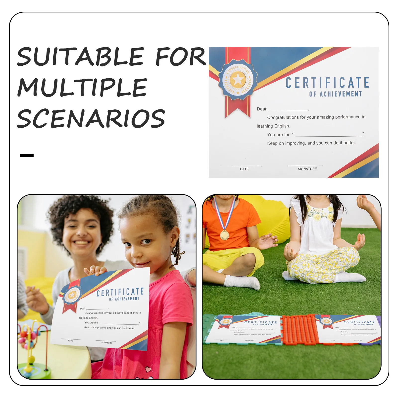 10장 두꺼운 코팅지 학생용 수상 증서, 완료 증명서, 학교 성적증명서, 졸업식 증서