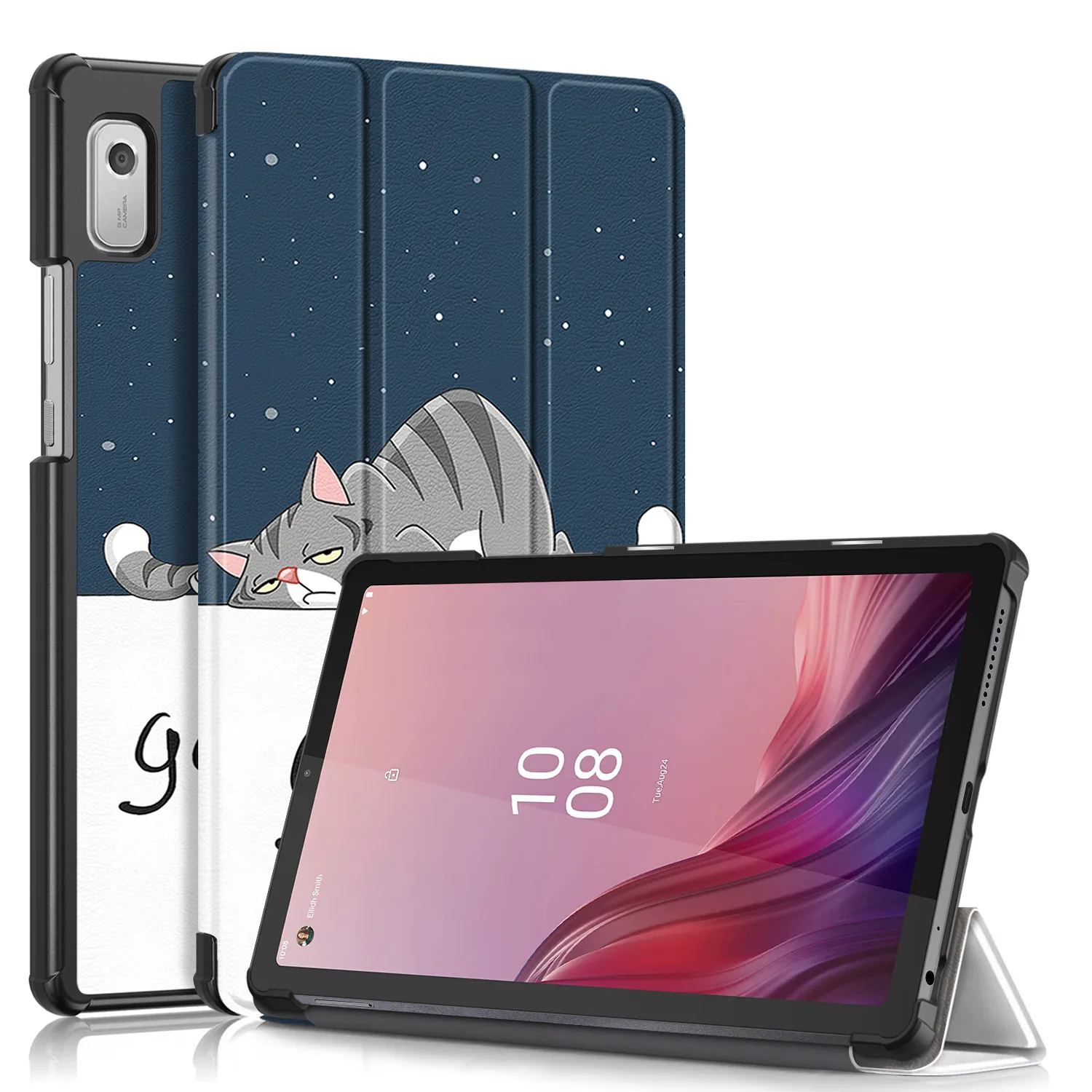 For Lenovo Tab M9 TB-310FU 9 Inch 2023 Case PU Leather Tri-Folding Stand Magnetic Flip Stand Cover For Lenovo Tab M9 Tablet_voghion.com