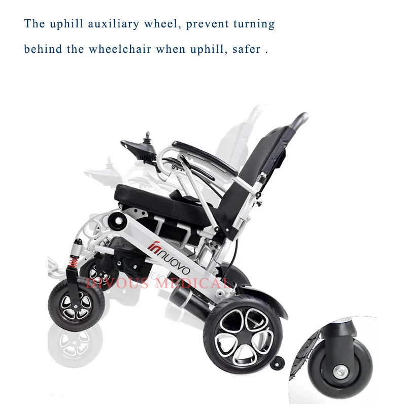 Handicapped Portable Power Wheelchair Outdoor Travel Foldable Disabled Electric Wheelchair