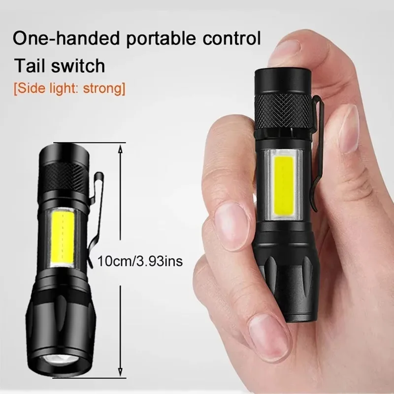 Mini Lampe Torche LED Zoomable – Format Stylo, Aluminium, 120 Lumens (Neuf)