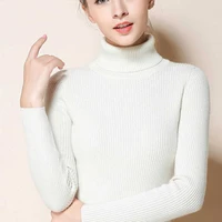2026 Simple Women Turtleneck Sweater Winter Fashion Pullover Elastic Knit Ladies Jumper Casual Solid Black Female Basic Tops - Image 4