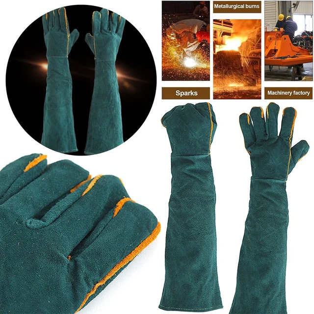 Gant de soudage résistant au feu pour soudage, cuisine, cuisson, cheminée,  gantelets de soudage, gants de travail, accessoire de soudage - AliExpress