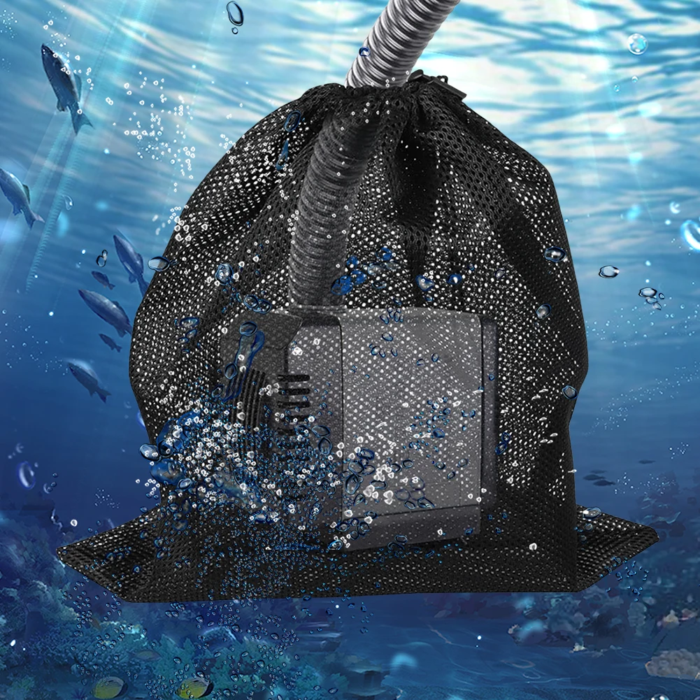 Pond Pump Filter Bag with Drawstring Pump Filter Mesh Bag Pond Filter Cover Bag for Outdoor Swimming Pool