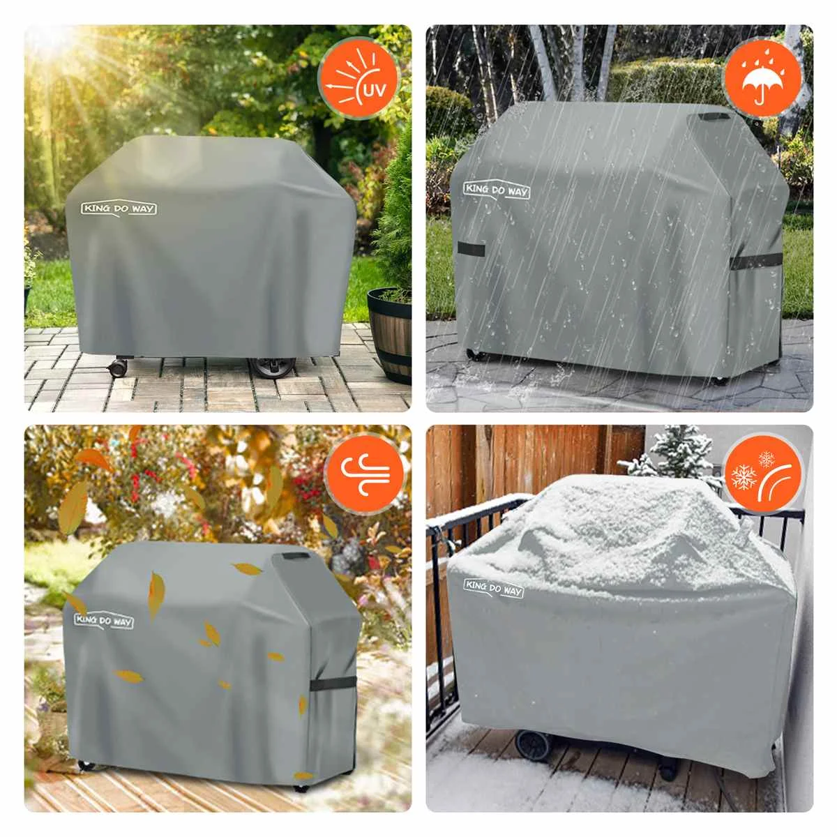 Waterproof BBQ Cover Anti-Dust Storage Outdoor Heavy Duty Charbroil Grill Cover Rain UV Protective Barbecue