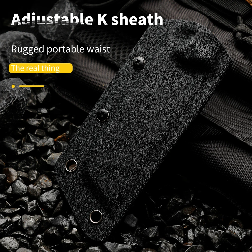HUANGFU high-quality D2 steel fixed blade, straight outdoor knife, wilderness survival knife, men's small knife