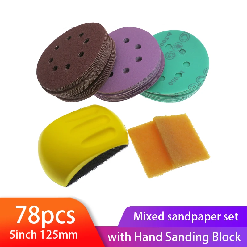 5” Hook And Loop Sanding Discs Assorted 601000 Grit Sandpaper With
