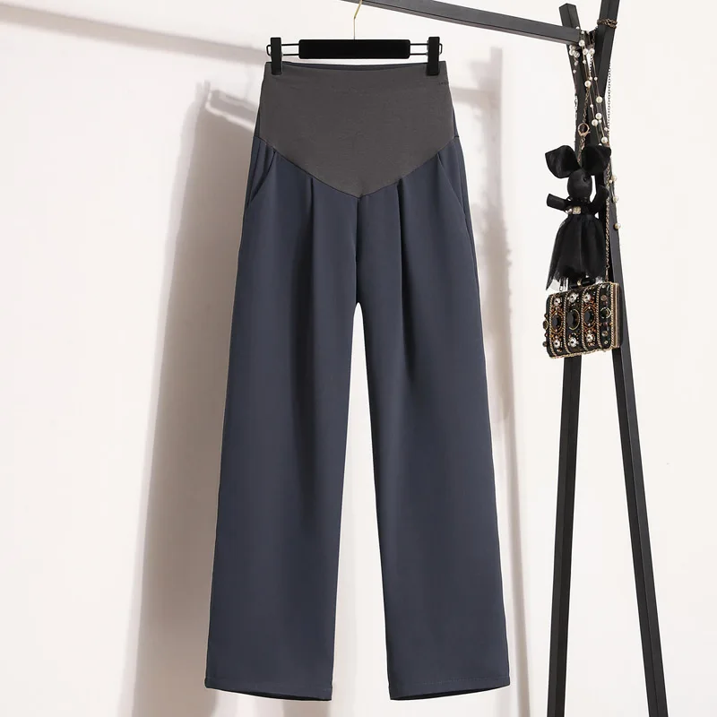 Korean Style Maternity Pants Summer Thin Office Lady Belly Trousers Elegant Pregnant Woman Straight Trousers maternity pants