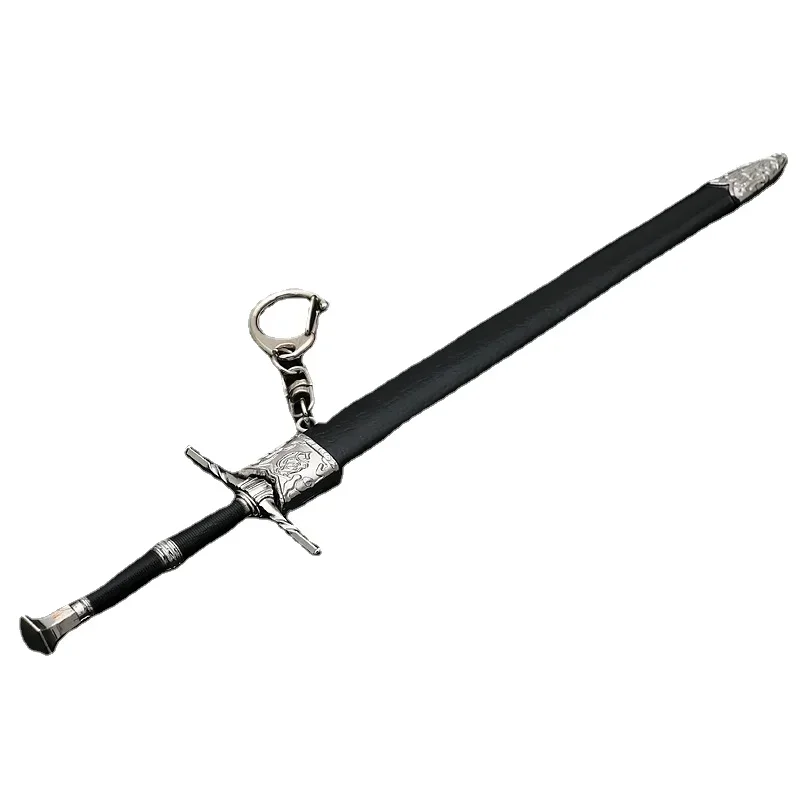 22cm The Witchers Enhanced Edition White Wolf Steel Long Sword Butcher of Blaviken Exotic Beast Game Metal Sword Weapon Gift Toy 5