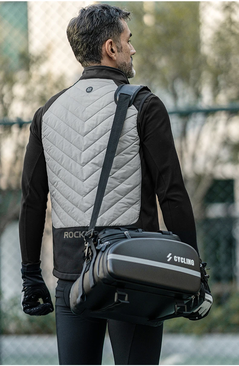 ROCKBROS Winter Radfahren Heizung Weste Wasserdicht Winddicht Thermische Heizung Jacke USB Lade Ärmellose Mantel Radfahren Kleidung – Detail 11